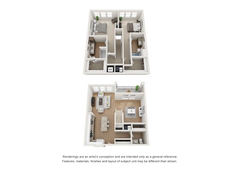 Floor plan for 2 beds, 2 baths, 1661 sqft